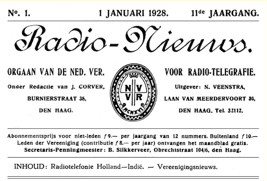 Radio Nieuws 1 januari 1928